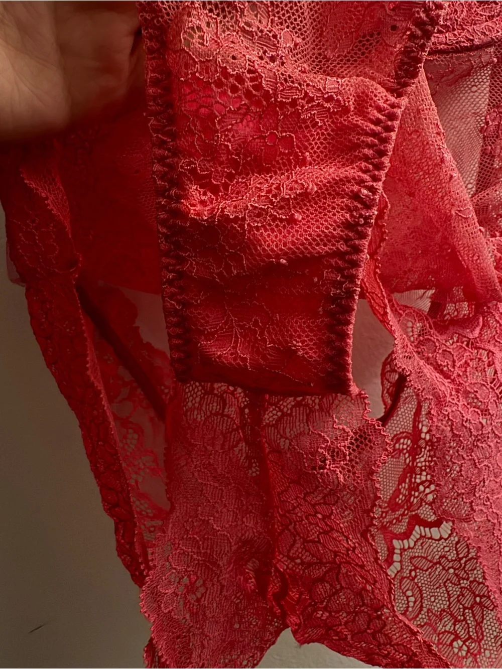 NWT Victoria's Secret Red Lace Plunge Teddy